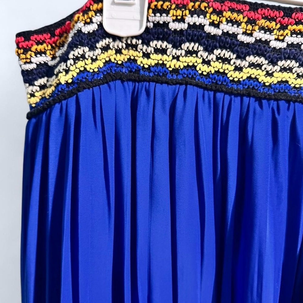 Colorful Smocked Pleated Maxi Skirt